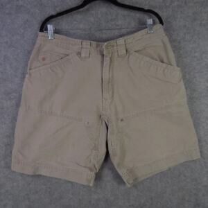 Jesse James Shorts Mens 36 Khaki Washed Duck Canvas Carpenter Workwear Utility